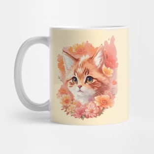 Magical Feline Charm: Cute Brown Kitten with Whimsical Allure Mug